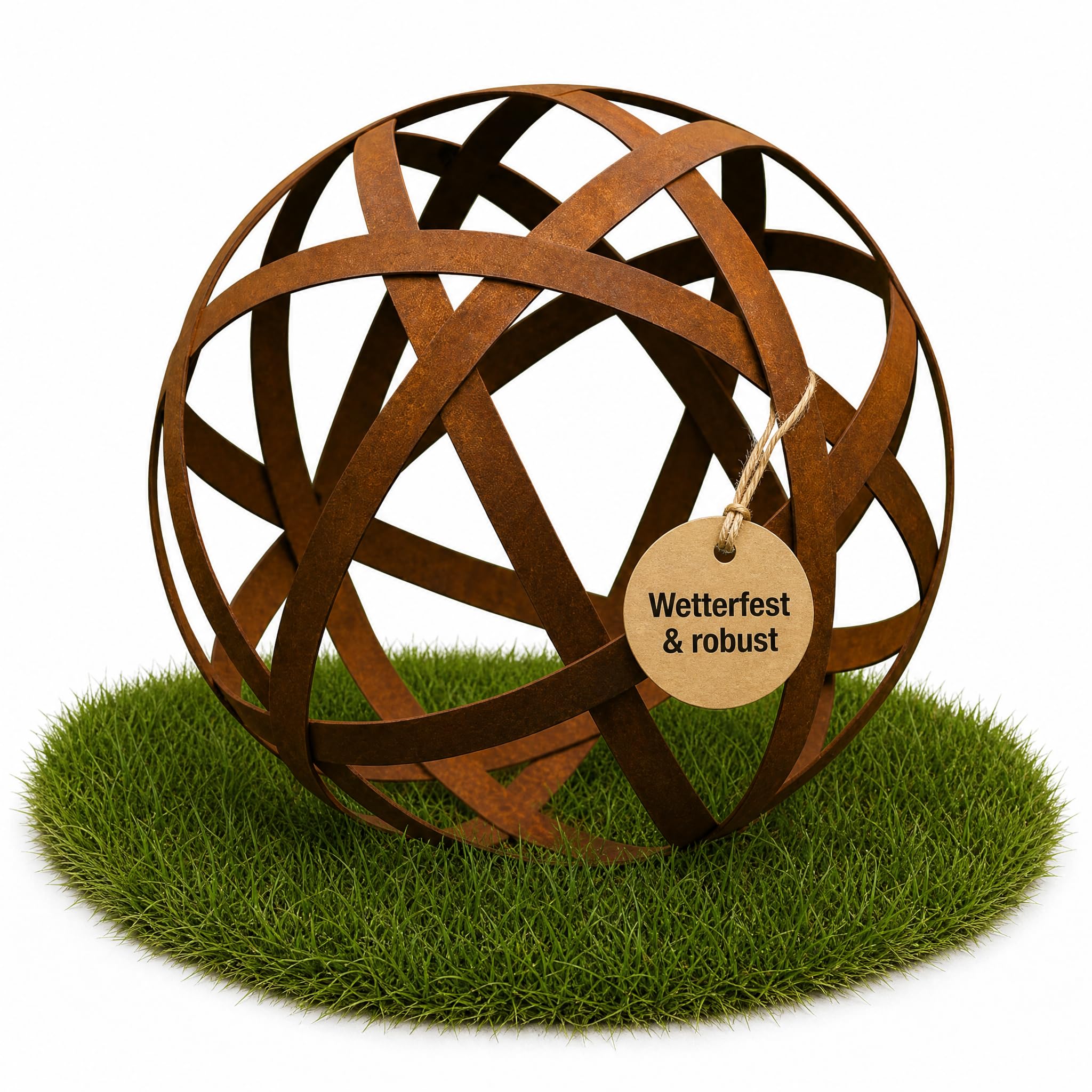 Sfera decorativa giardino metallo ruggine 40x40x40 cm effetto vintage resistente
