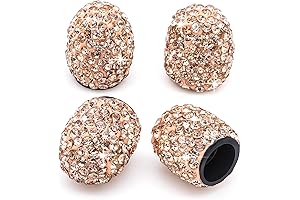Bling Crystal Tire Stem Caps (Rose Gold)