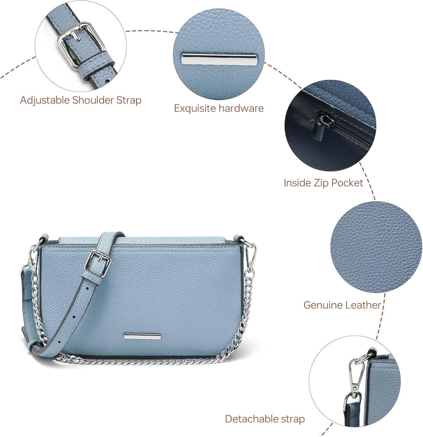 Small Crossbody Bags for Women Leather Crossbody Handbags Cute Crossbody Purse with Adjustable Strap