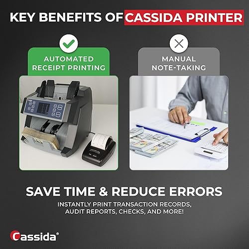Miniatura 3 de Cassida Impresora térmica universal para manejo de efectivo. Compatible con la mayoría de contadores de billetes (KP-1), color negro