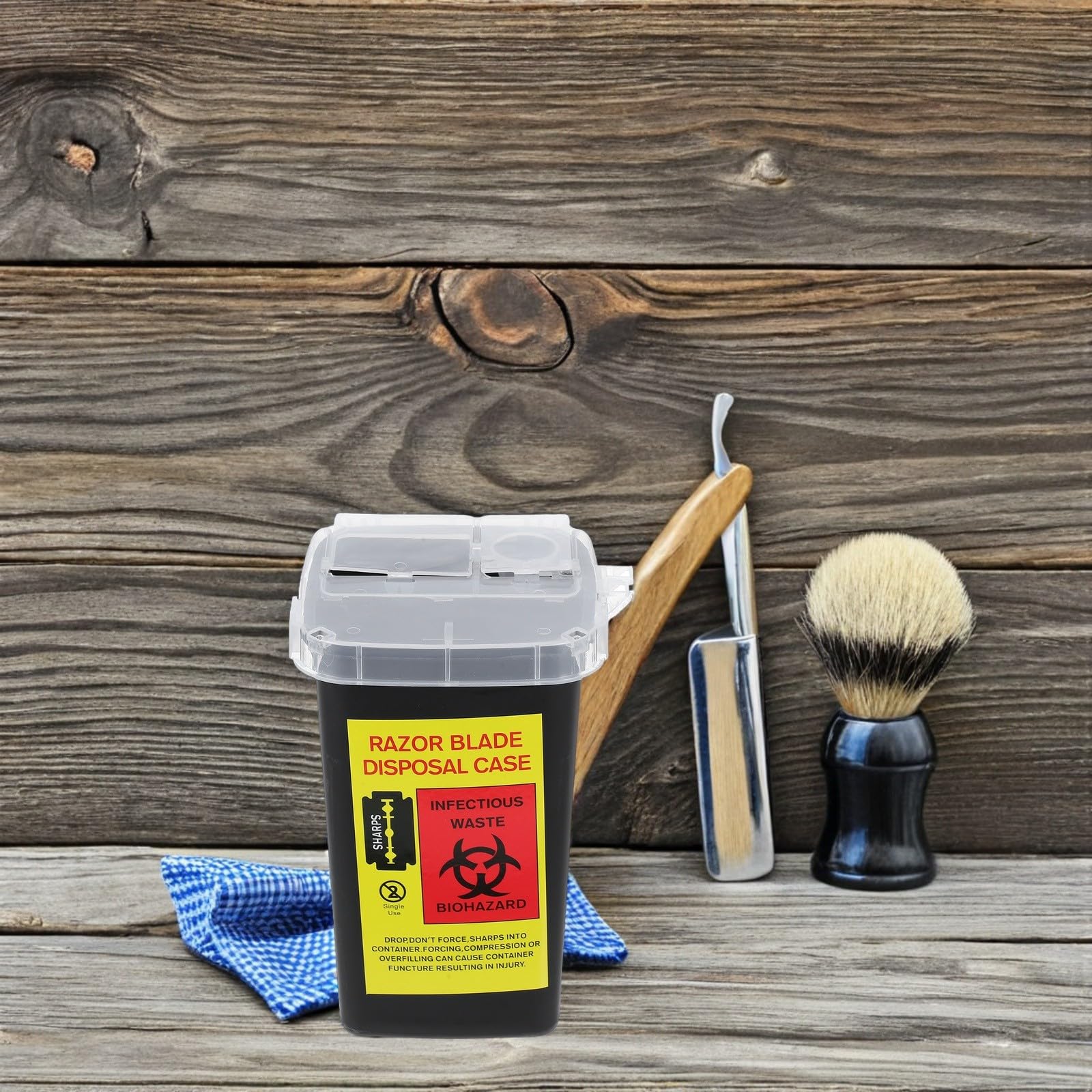 Contenitore per Raccolta Lame da Barba 2 Pezzi, Custodia Portatile Smaltimento Lamette Usate