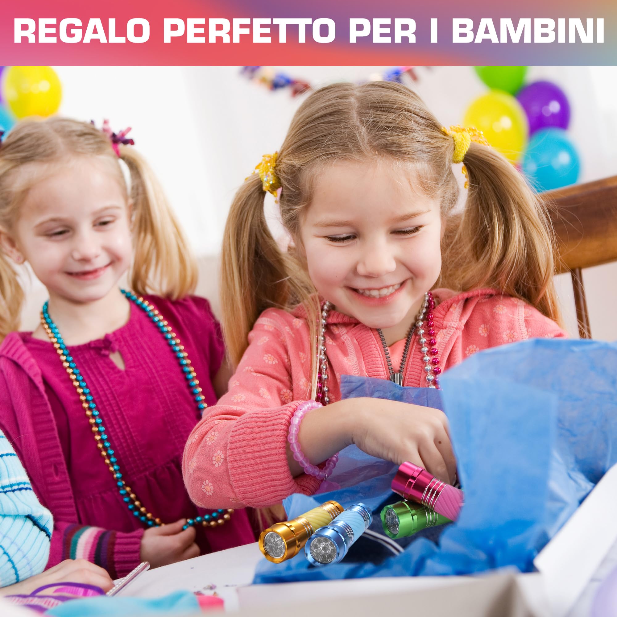 EverBrite 4 Pezzi Torce Elettriche LED Portachiave, Torcia Portatile Set, Pile della Luce per Campeggio, Escursioni, Caccia, Zaino in Spalla Inclusi Cordino, 12 x AAA Batterie