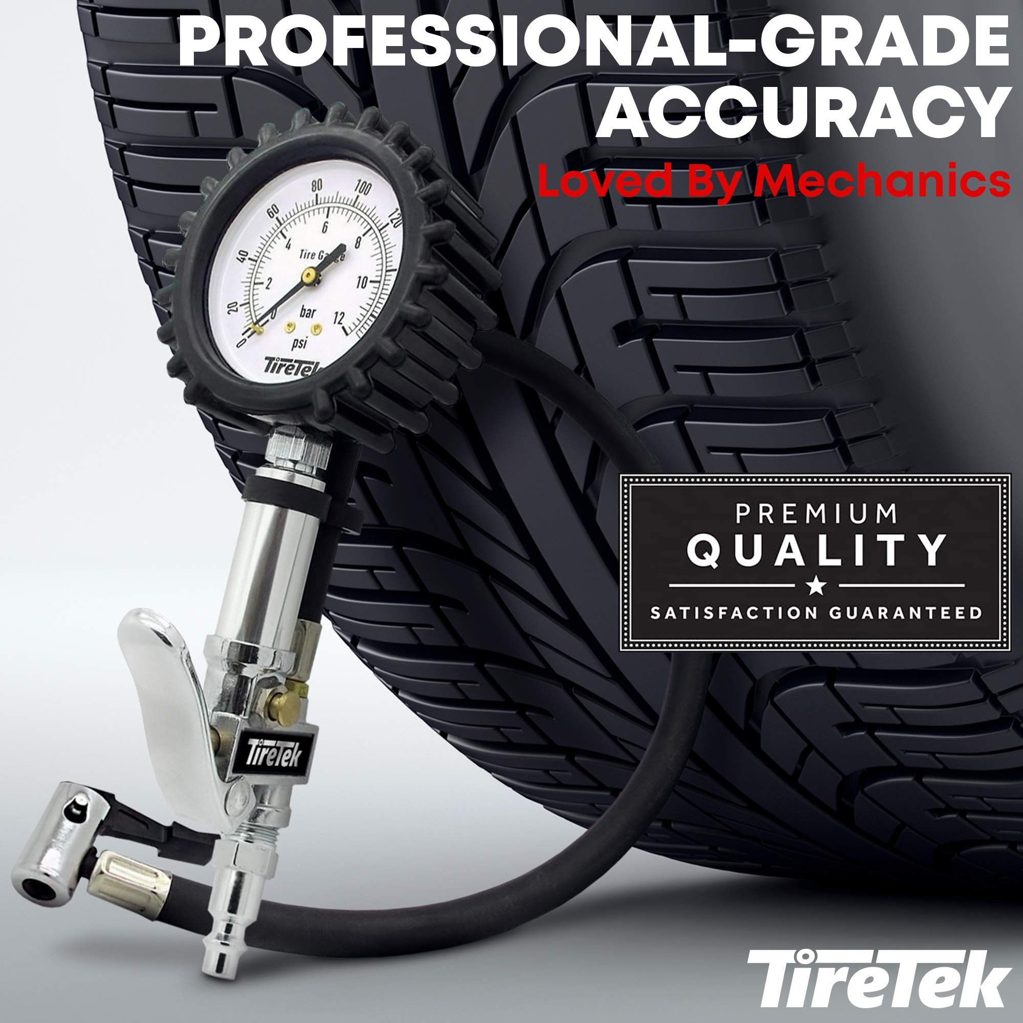 TireTek Tire Pressure Gauge with Inflator Air Pressure Gauge Air