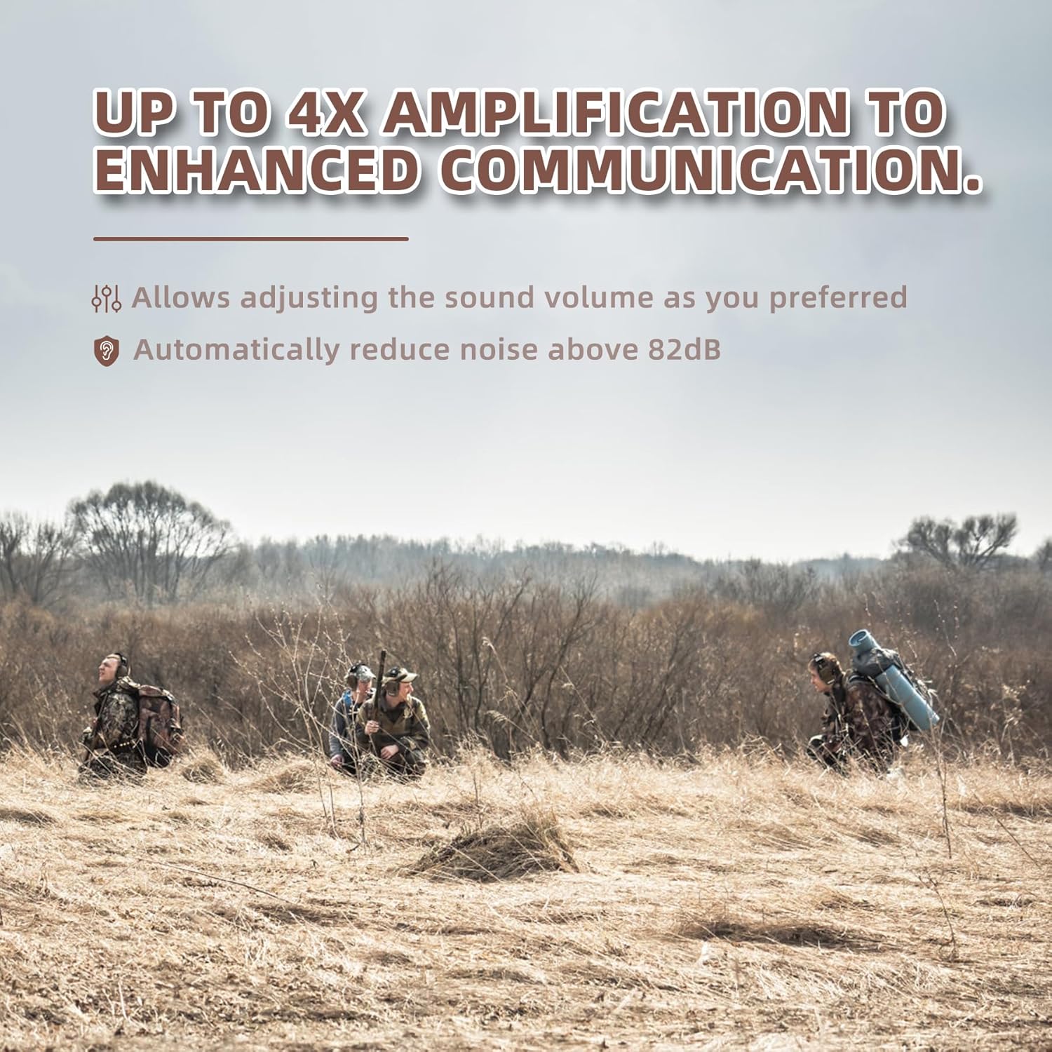 PROHEAR 2 Pack Electronic Ear Protection for Shooting with 4X Sound Amplification, Gun Range Hearing Protection Muffs, NRR 23dB Noise Reduction Headphones for Hunting, Green and Brown - Image 5