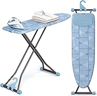 Vista 1 de KINGBOARD Tabla de planchar, tabla de planchar compacta con alfombrilla de silicona para plancha, cubierta resistente al calor, 7 alturas