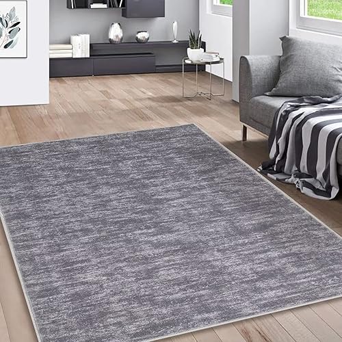 Miniatura 7 de COZYLOOM Alfombra de pasillo, alfombra de área de 2 pies 3 pulgadas x 8 pies, alfombra de entrada, moderna, sólida, envejecida, suave,