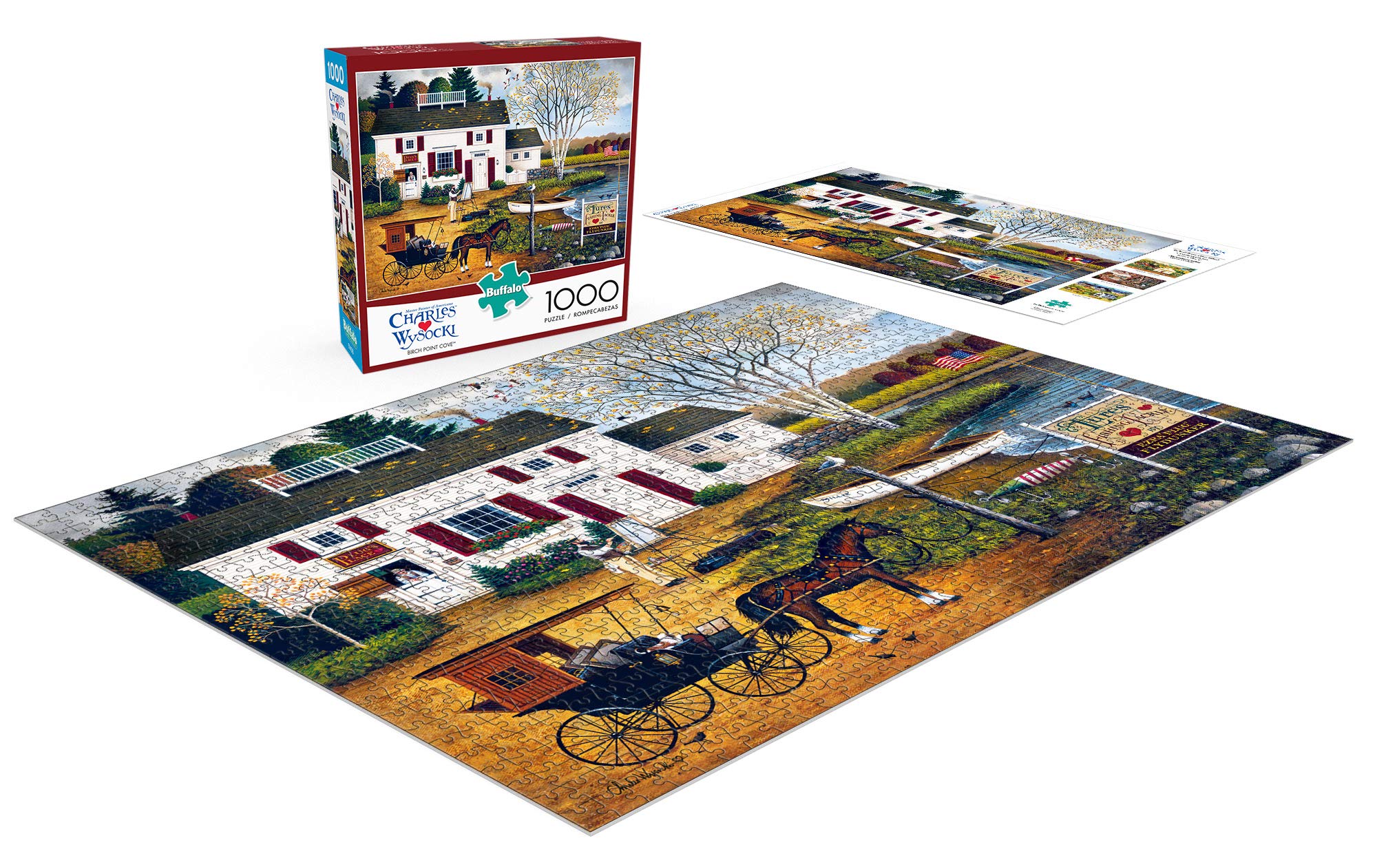 CHARLES　WYSOCKIS　ジグゾーパズル　1000ピース Amazon | Buffalo Games - Charles Wysocki - Birch Point Cove - 1000