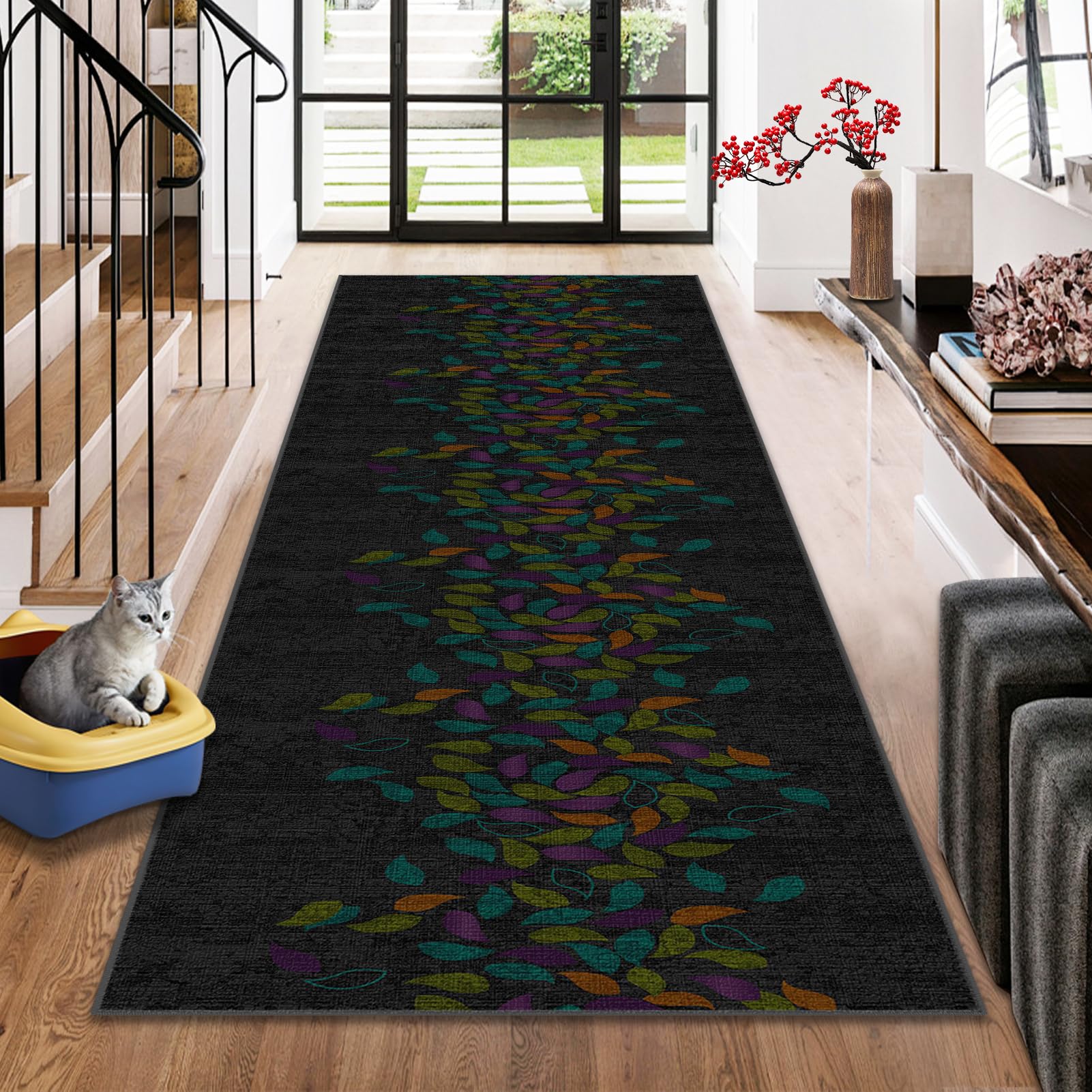 Carpet Runners for Hallways Non Slip Long Custom Kitchen Runner Mat large Machine Washable Kitch Carpets Protectors Floor Mats Hallway Hall Runner Narrow Rugs for Entryway Area Bedroom 70 x 300 cm
