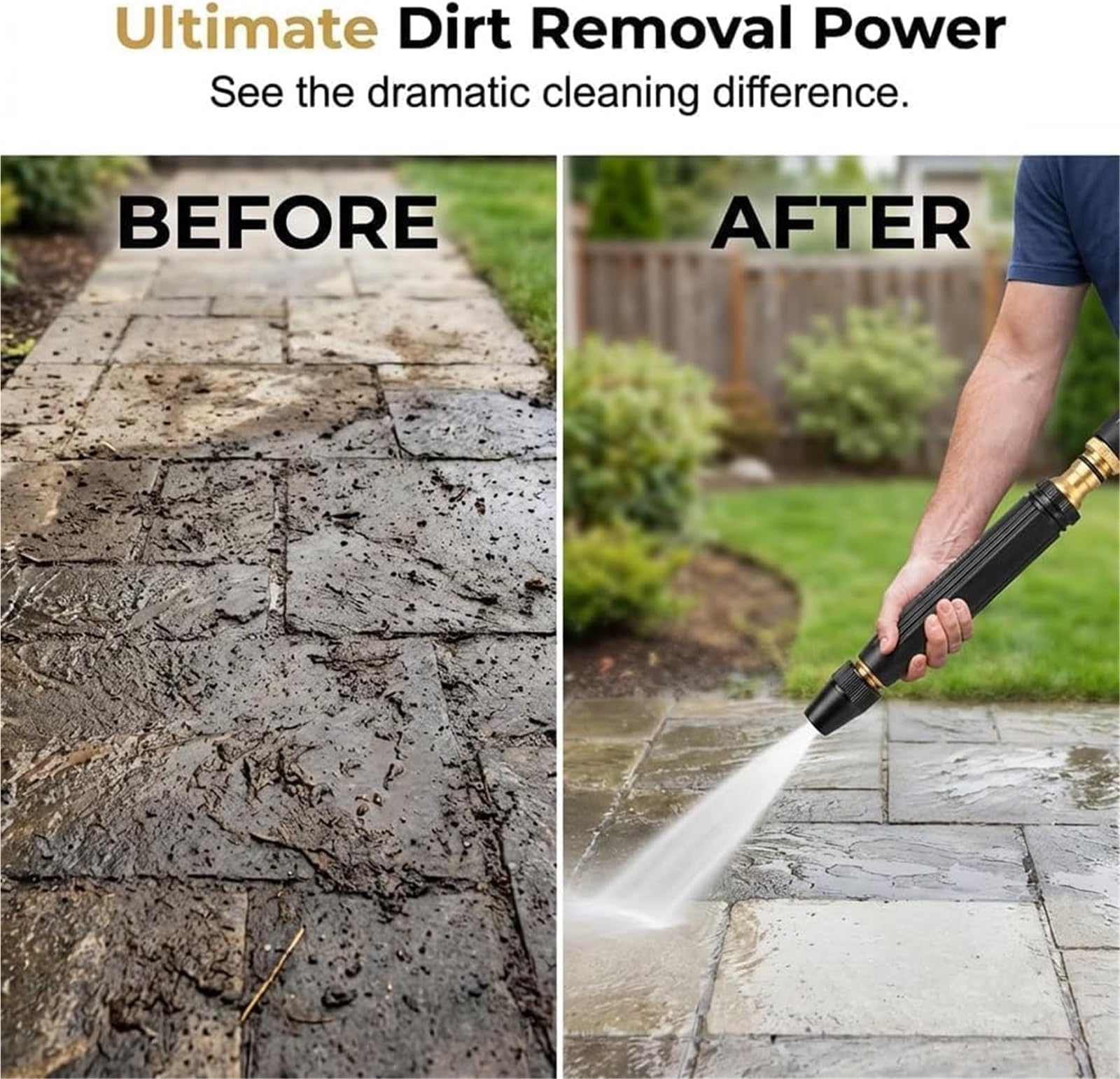 Ugello da Giardino Regolabile ad Alta Pressione Pistola Ad Acqua For Autolavaggio Alta Pressione Regolabile for Uso Domestico Con Ugello Booster Attacco for Tubo Idropulitrice(3)