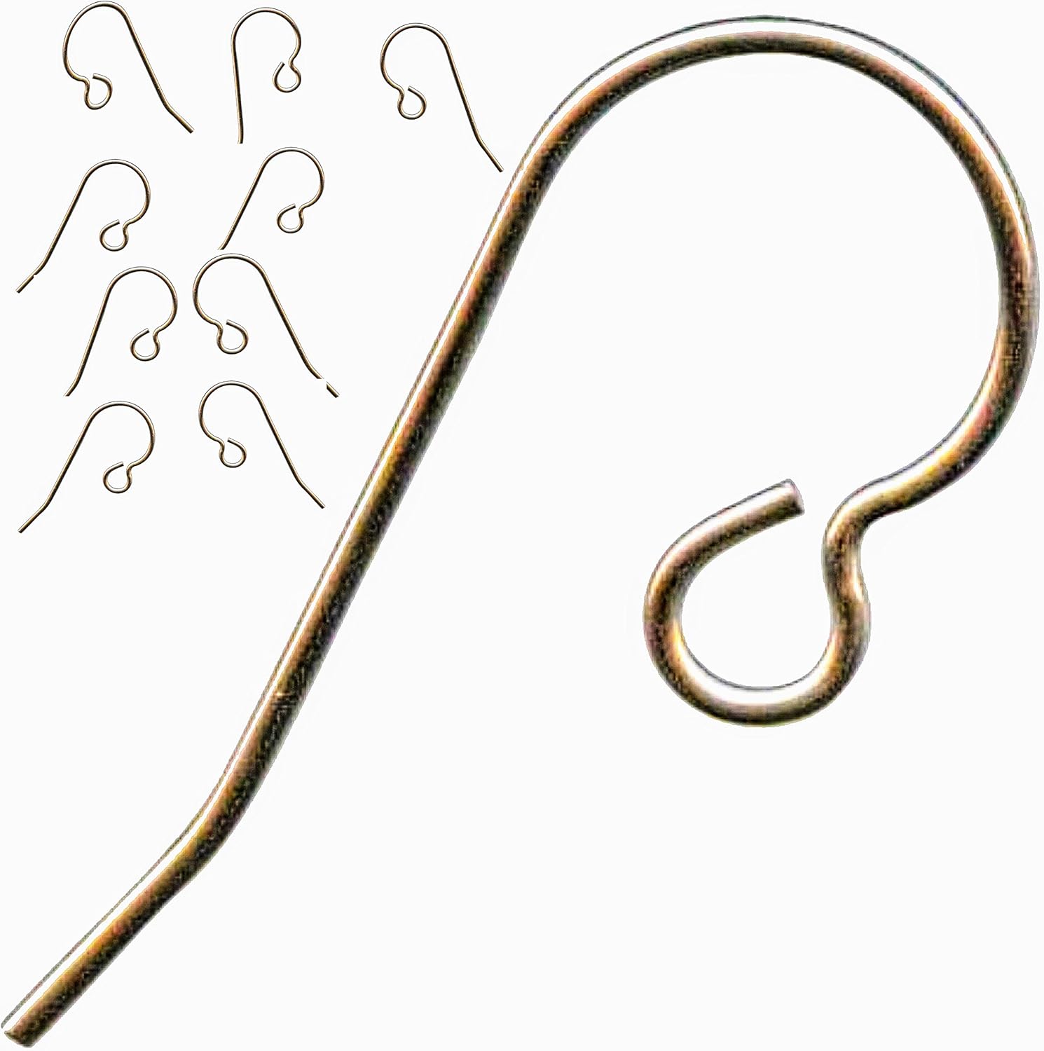 LCD Titanium EarWires, 10 pcs. Hypoallergenic, New Larger Hole Size, with Keeper Bag & Polish Cloth