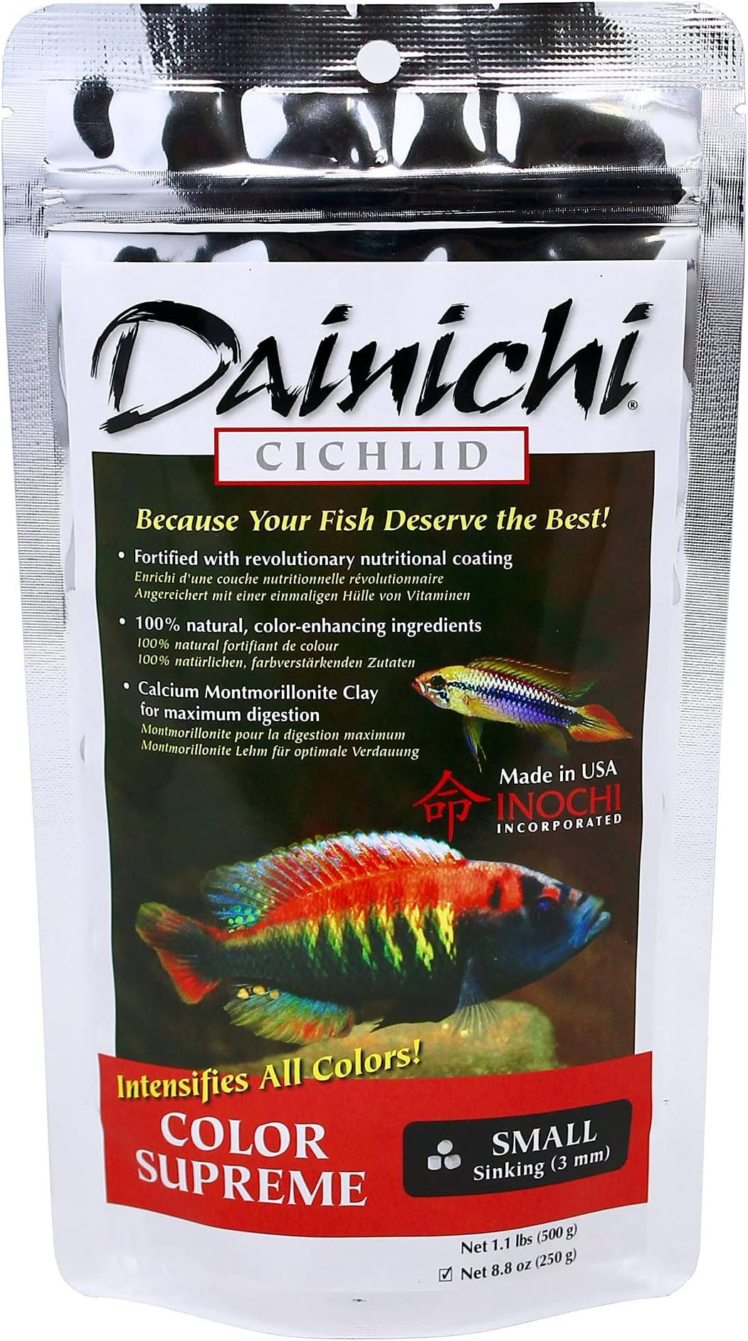 Dainichi Cichlid Color Supreme, Sinking, Small Pellet, 8.8 Ounce