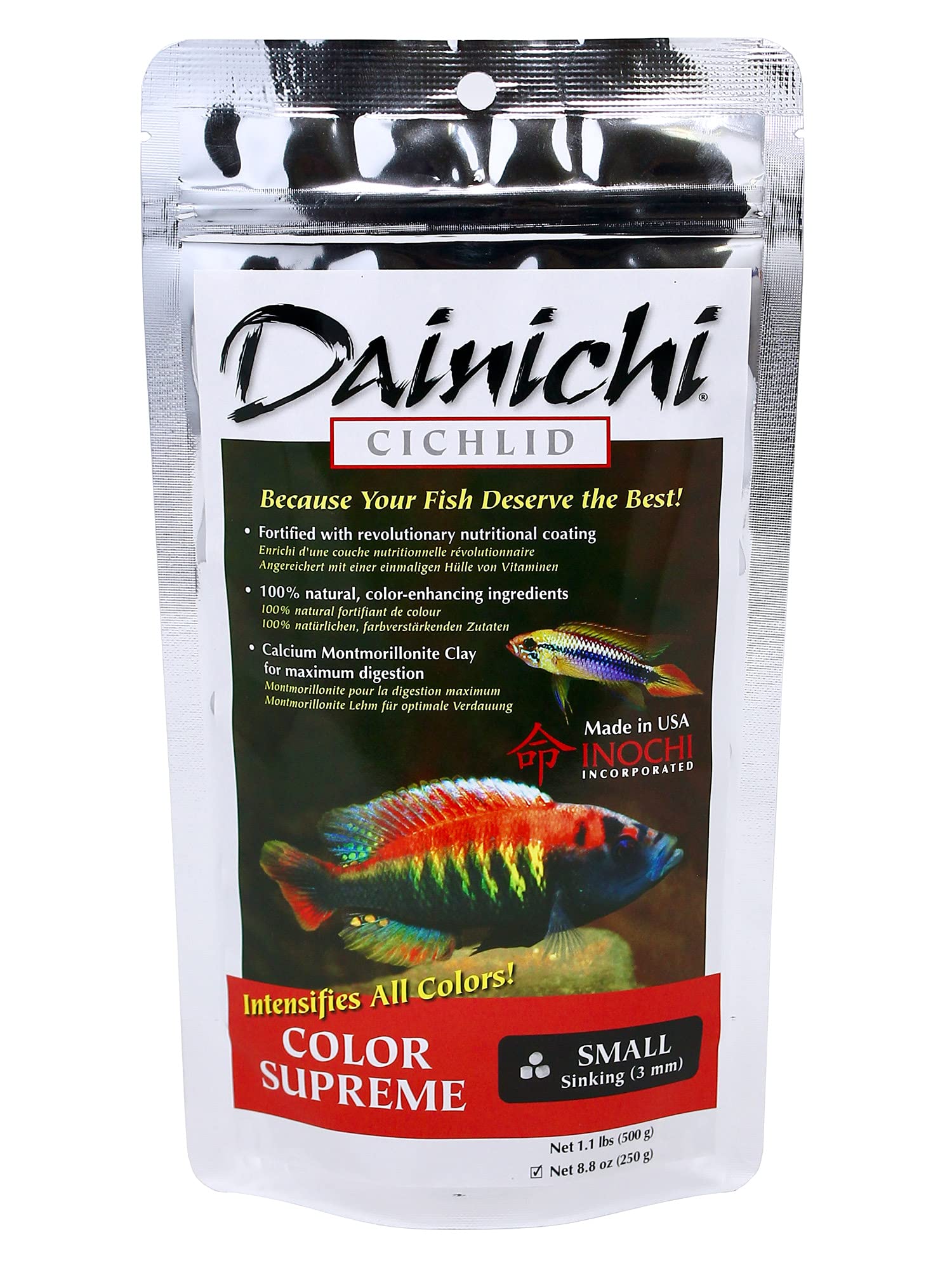 Cichlid Color Supreme, Sinking, Small Pellet, 8.8 Ounce