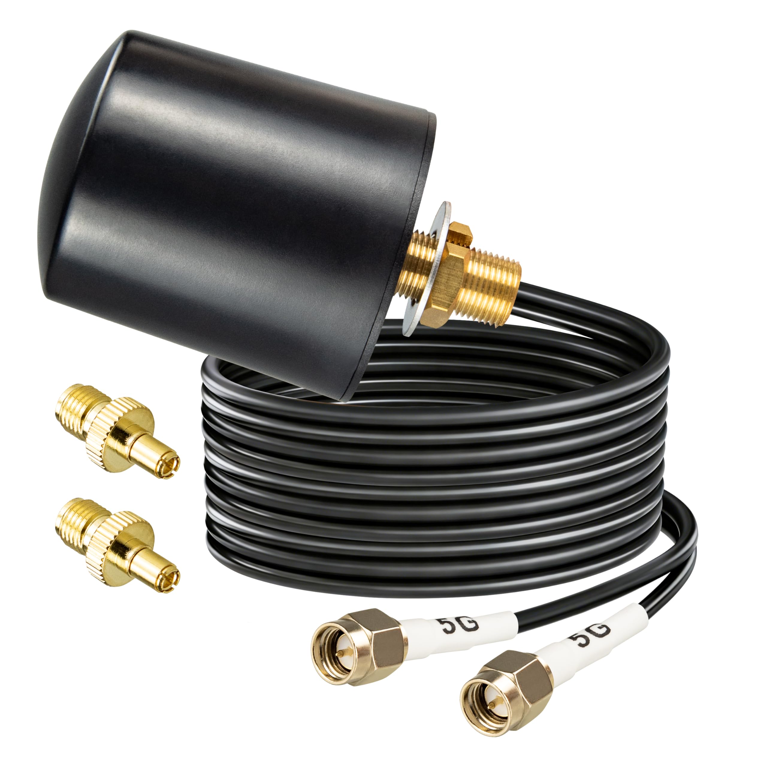 Antenna esterna 5G 4G LTE MIMO 698-6000 MHz Antenna omnidirezionale a banda larga 5dBi Antenna ad alto guadagno con doppio cavo BMR100 da 5 m SMA TS9 Adattatore per router Huawei Netgear