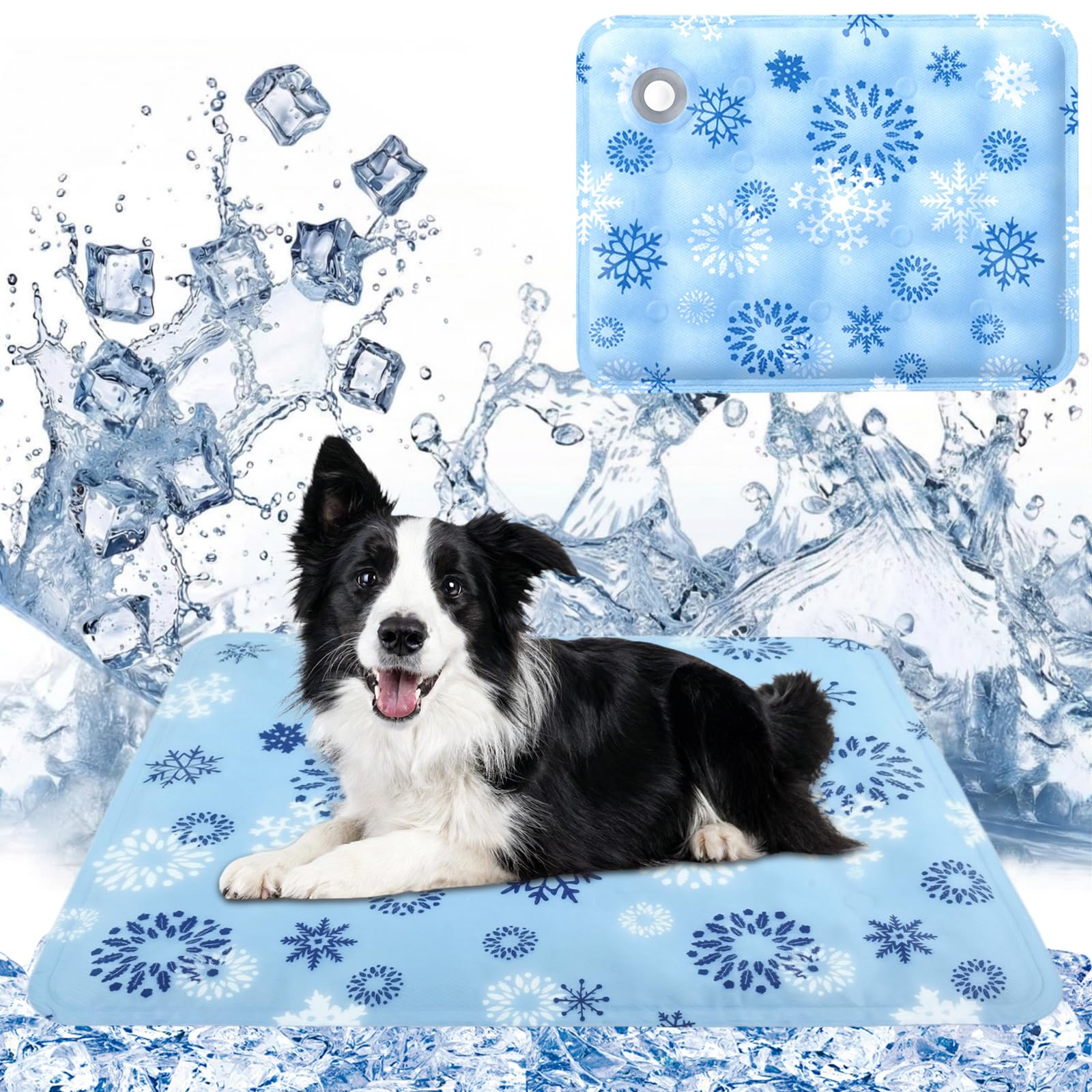 Esterilla Refrescante para Mascotas,Alfombra Fresca de Verano para Perros y Gatos,Alfombra Refrescante Perro Autorefrigerante,Manta Fría Mascotas Verano, para Uso Interior y Exterior (Azulclaro, M)