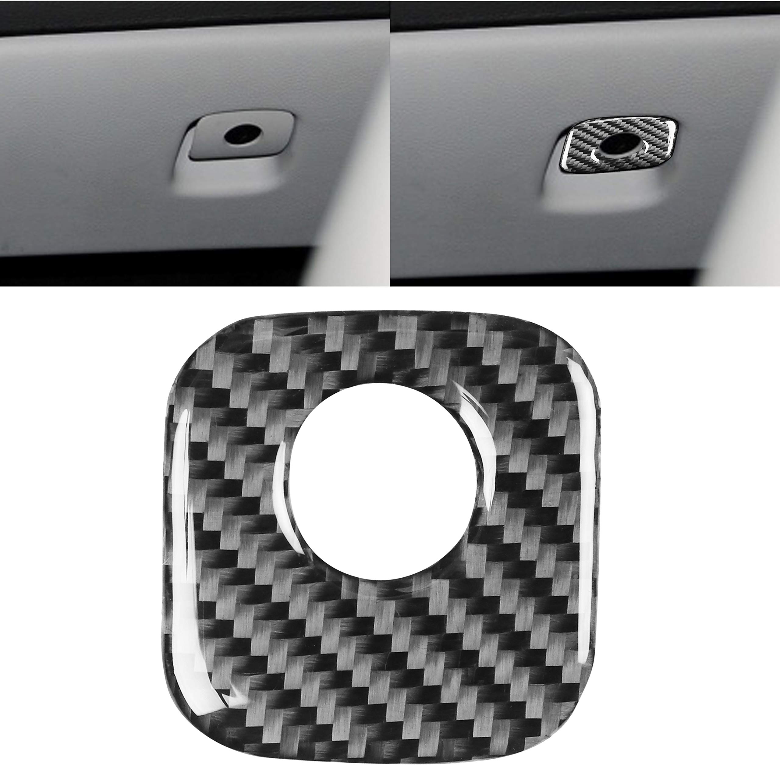RRX Car Co-pilot Glove Box Keyhole Panel Cover for Chevrolet Corvette C6 2005-2013 Real Carbon Fiber Glove Door Handle Sticker Interior Car Accessories (Carbon)