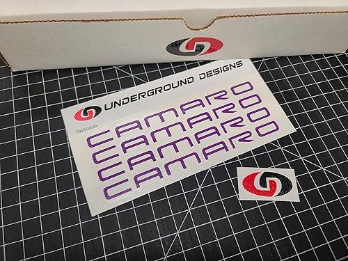 Camaro Calcomanías para rueda (paquete de 4) Pinza de freno de 6 pulgadas, calcomanías de carreras LS1 LT1 Z28 SS V6 Base RS (morado brillante)