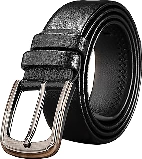 Cintura Uomo Pelle, Cintura In Vera Pelle Italiana Solida Per Cinture Casual In Jeans(Lunghezza 120 cm per girovita 96-114 cm)