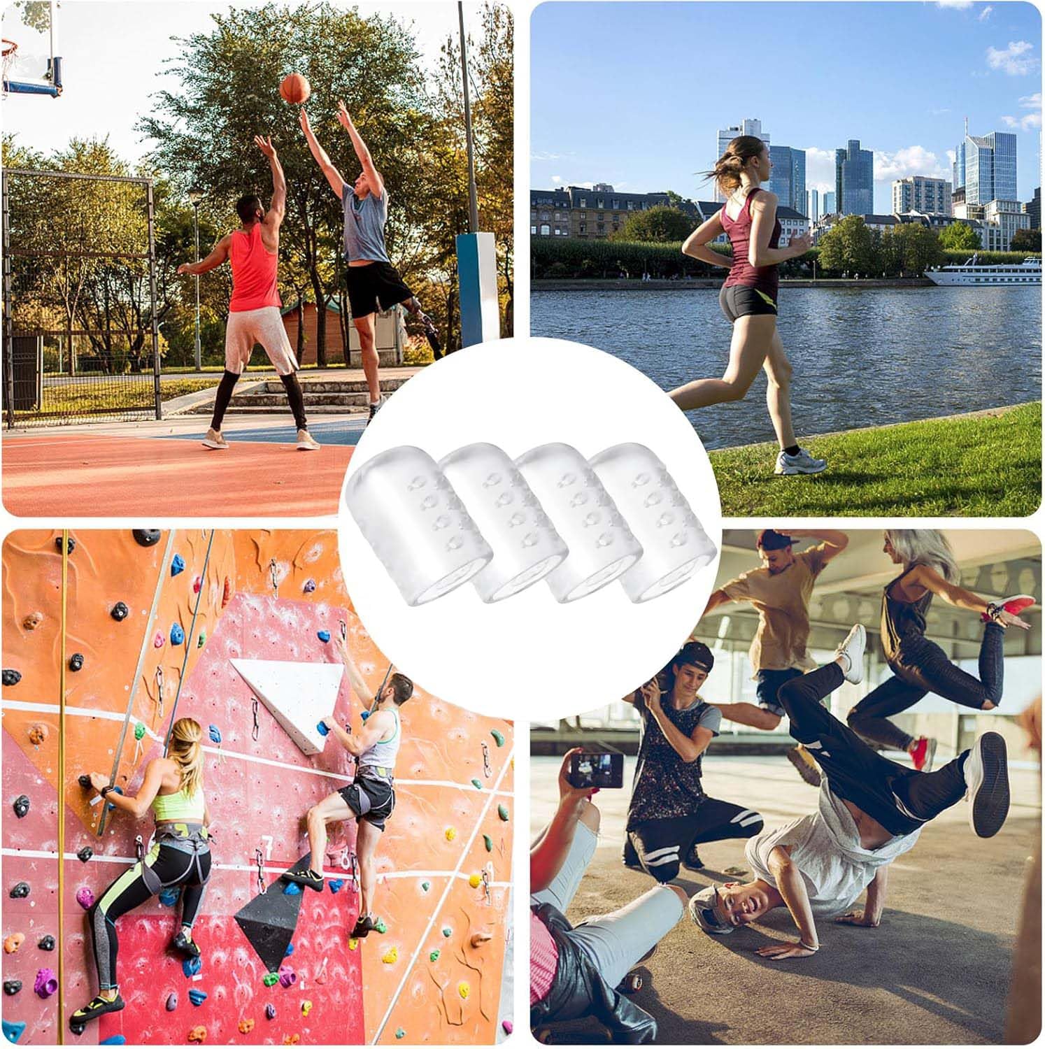55 Piezas Protección de Dedo Del Pie Transparente, Silicona de Protección de Los Pies, Protección de Los Pies Silicona Transpirable, Silicona-Fricción de Protección de Los Pies Adecuado Caminar Correr