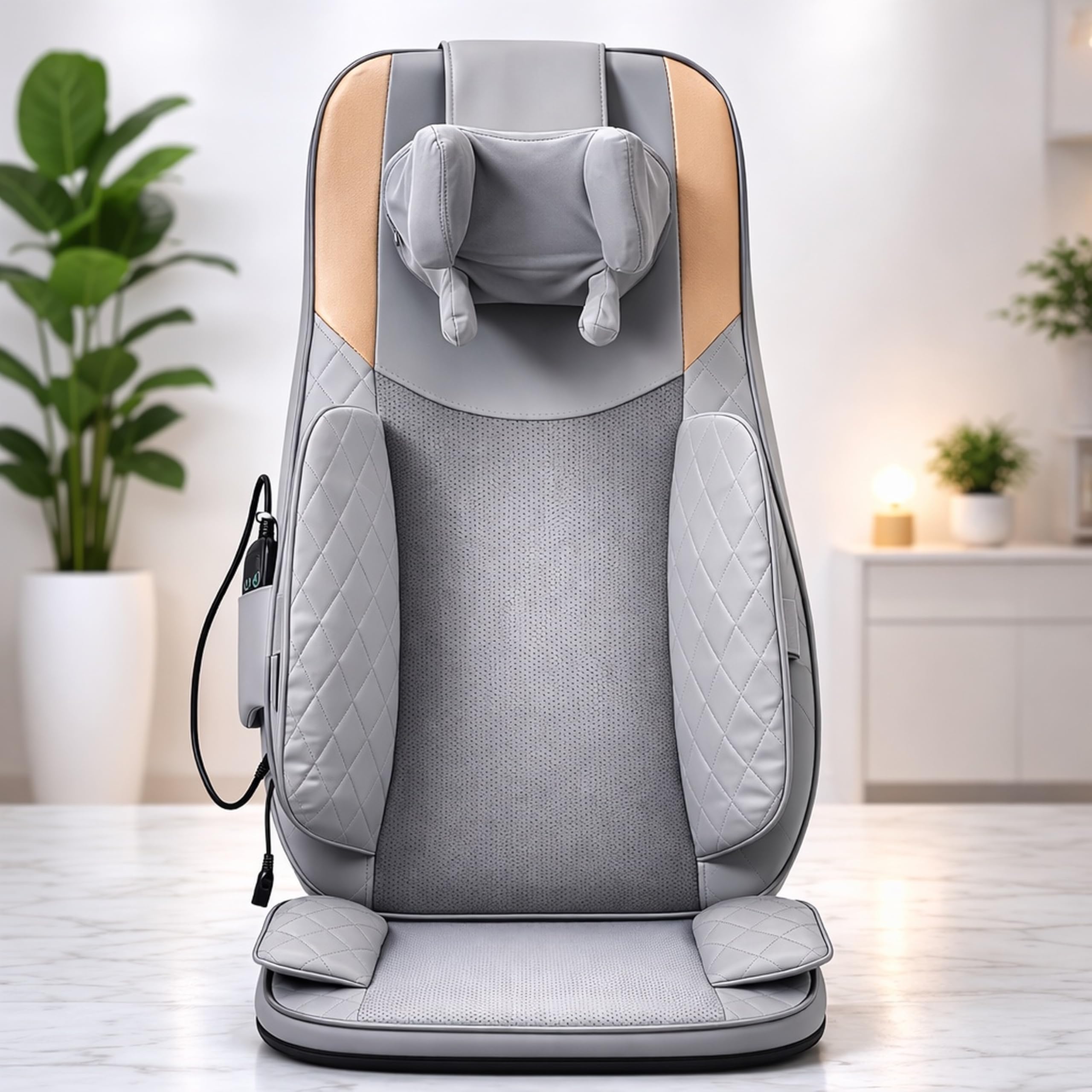 MOCHO® Massagesitzauflage Shiatsu Massagesitz mit Wärmefunktion, 3 Zonen, Rückenmassage, Nackenmassage, Vibrationssitz, Ganzkörper Massagegerät,Massagematte