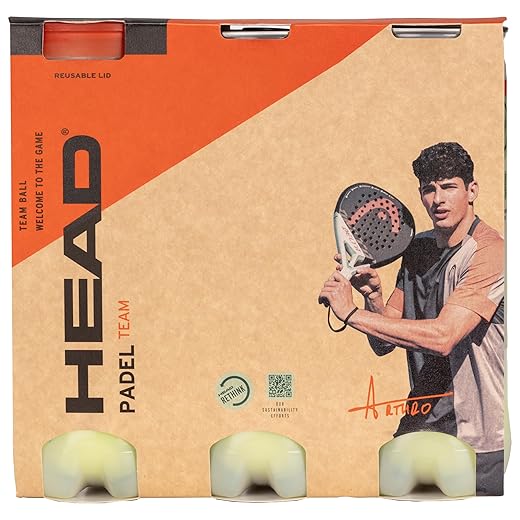 Head Tripack of 3 Tubes of 3 Padel Balls, Yellow