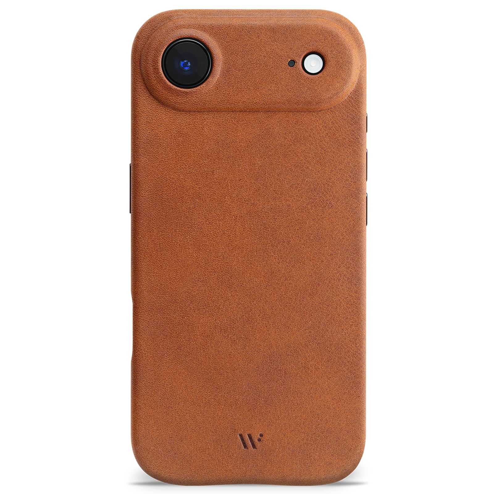 WIIUKA Custodia per iPhone Air, pelle tedesca, in pelle extra sottile, Premium Case, Qi, skiin More, Vintage Cognac