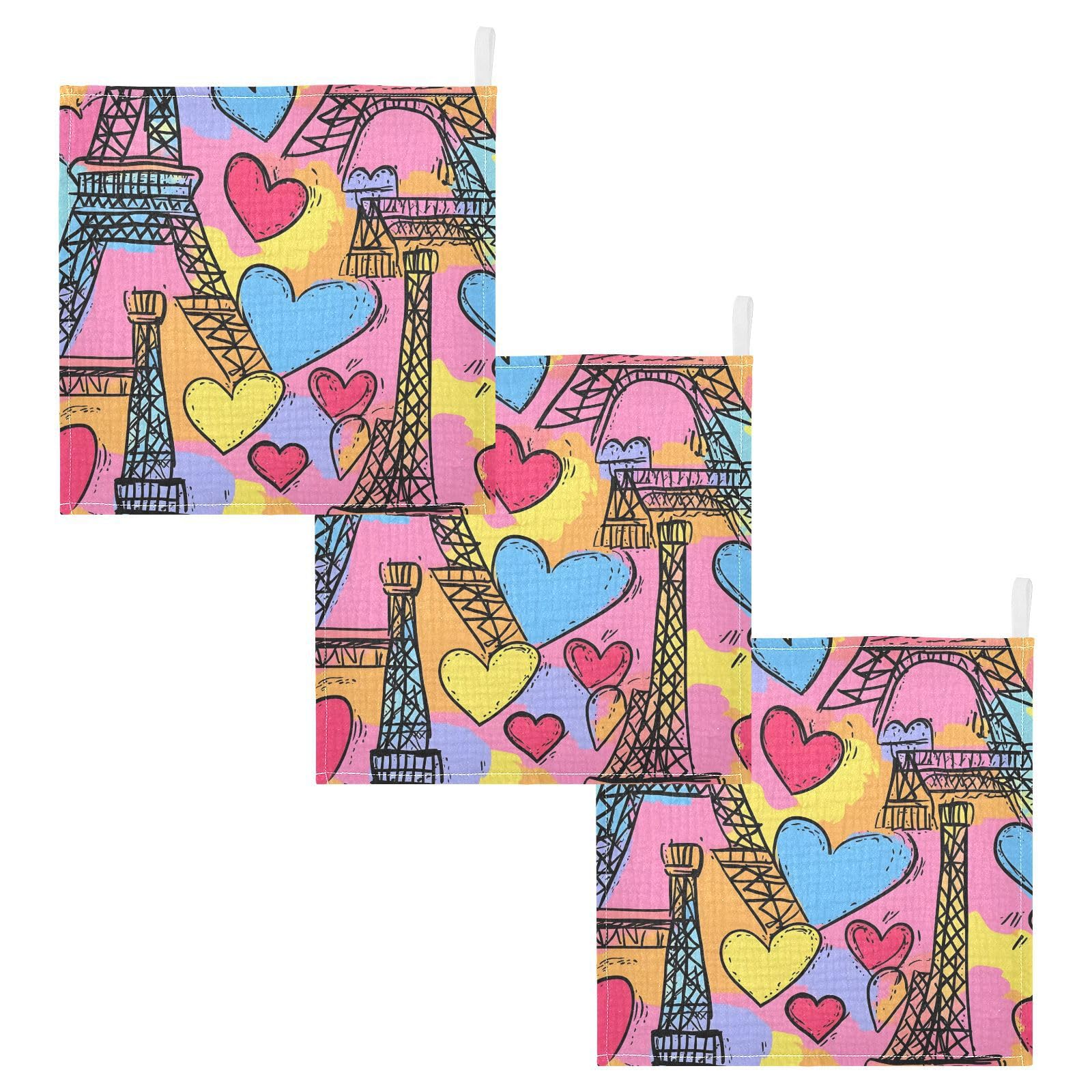 YETTASBIN Eiffel Tower Muslin Baby Hand Washcloths Soft Cotton Bath Face Towel 4 Layers Extra Absorbent Feeding Burp