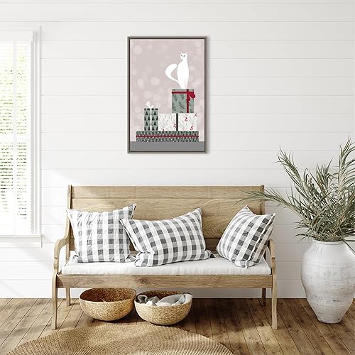 Miniatura 6 de Amanti Art Framed Canvas Wall Art 33x23 Retro cat and gifts by Rosana Laiz Blursbyai, Framed Wall Art Canvas, Animals Artwork, Rustic Farmhouse