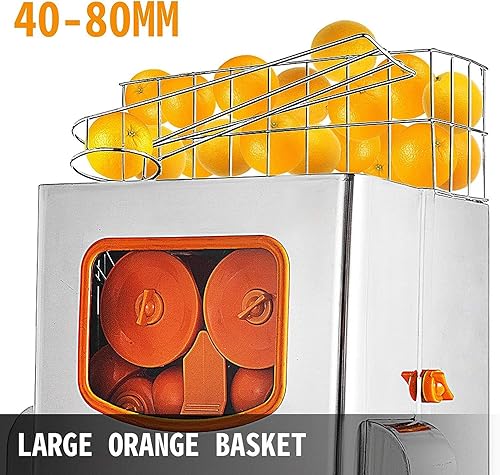 Miniatura 3 de Exprimidor comercial, máquina de jugo de naranja con caja de filtro extraíble, exprimidor de naranja comercial de 22 a 30 naranjas por minuto,