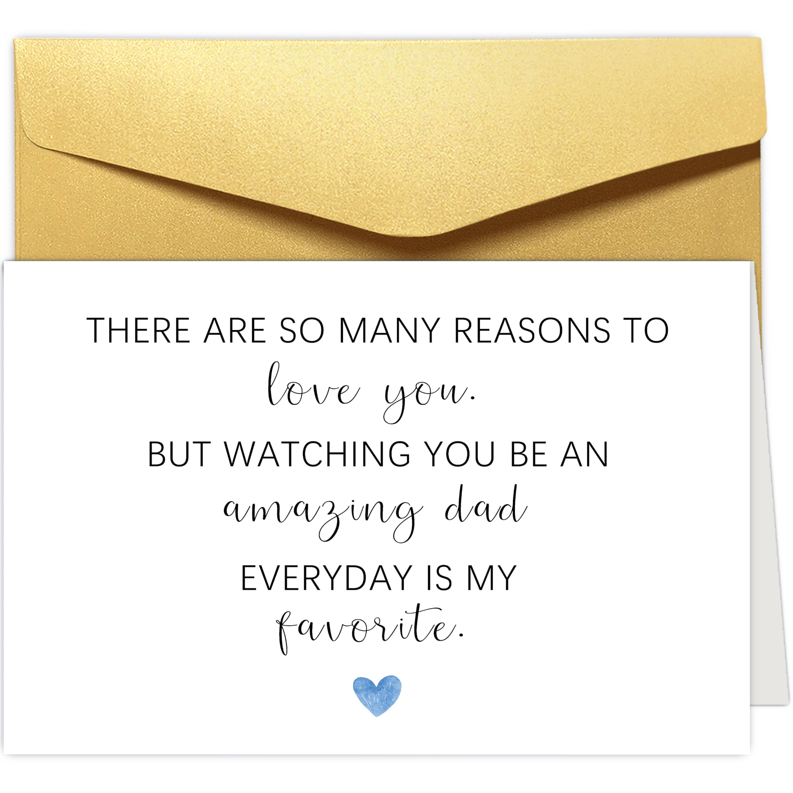 Oamiolek Sweet Father's Day Card for Husband Boyfriend, Fathers Day Cards Gifts from Wife, Watching You Be An Amazing Dad Is My Favorite