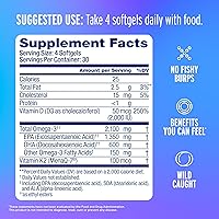 Vista 2 de Oceanblue Omega-3 2100 Profesional con Vitamina K2 y Vitamina D3-60 Unidades – Suplemento omega-3 de aceite de pescado sin eructos de Triple