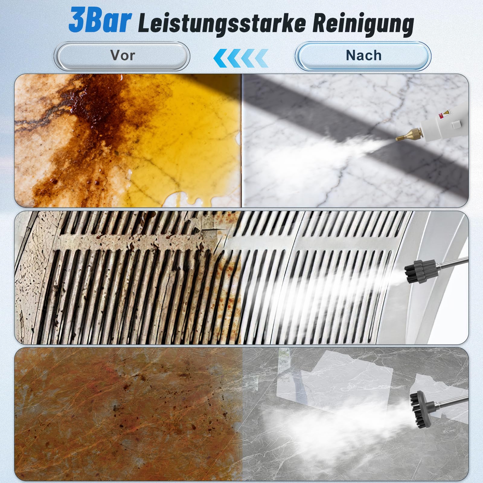 1.2L Dampfreiniger Weiß 2500W Dampfreiniger Handge Produktbild-Vorschau 7