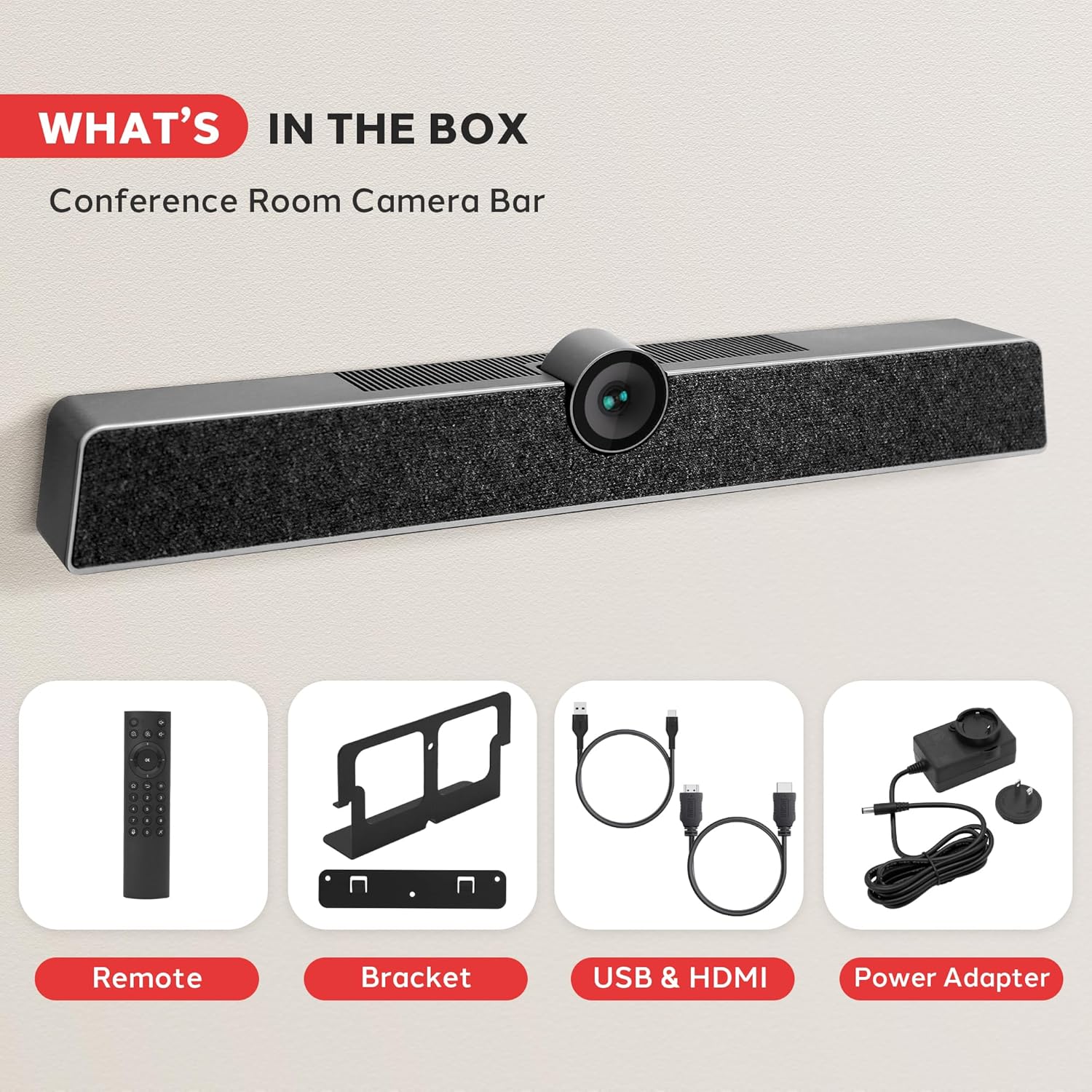 Contents of the Pyle 4K USB Video Conference Room Camera System box