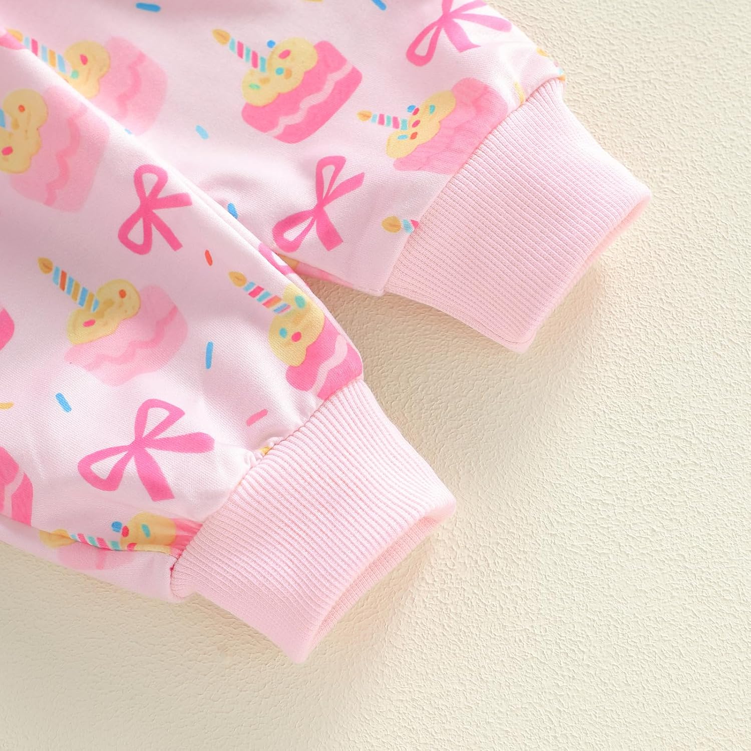 Lamuusaa Baby Girl Birthday Outfit Birthday Girl Embroidery Crewneck Sweatshirt Cake Bow Print Pants Cake Smash Outfit - Image 5