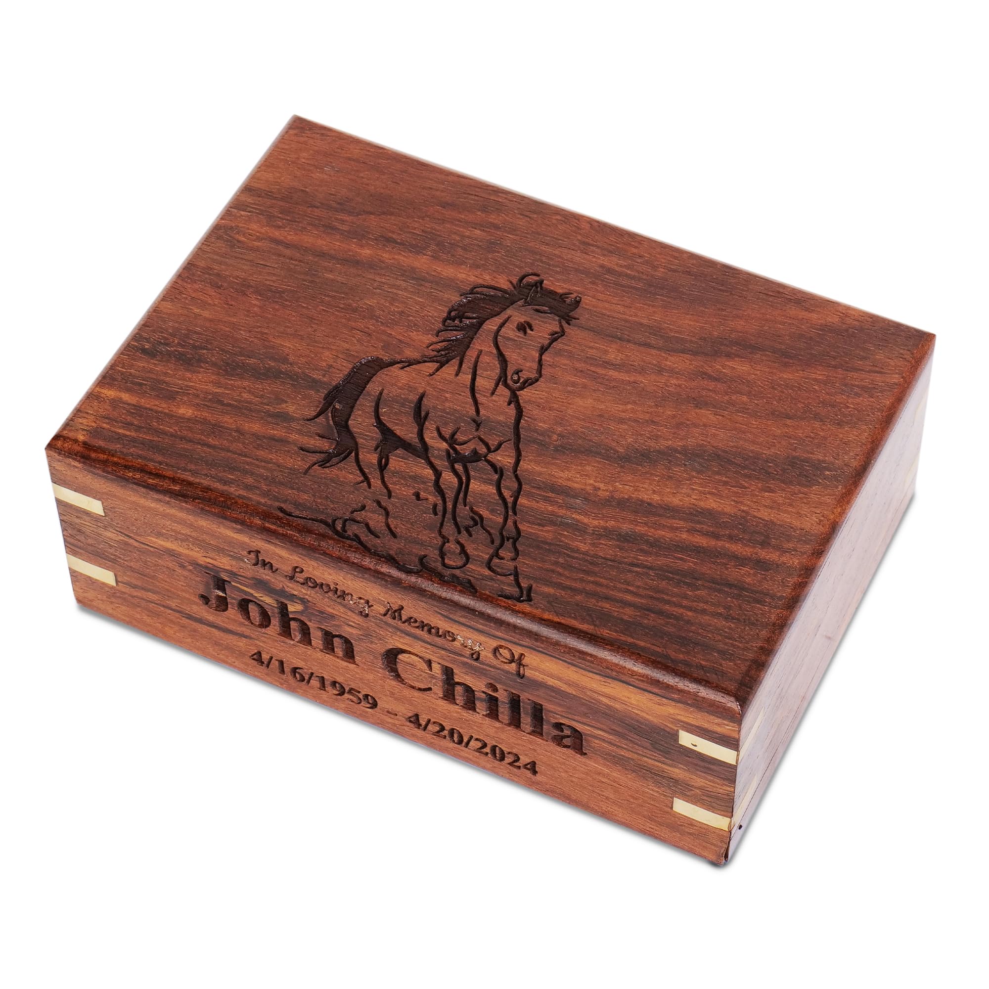 Personalized Rosewood Urns for Human or Pet Ashes, Animal Themes Wooden Engraved Cremation Urn, Wood Funeral Urn - Keepsake Box, Memorial Urn or Casket