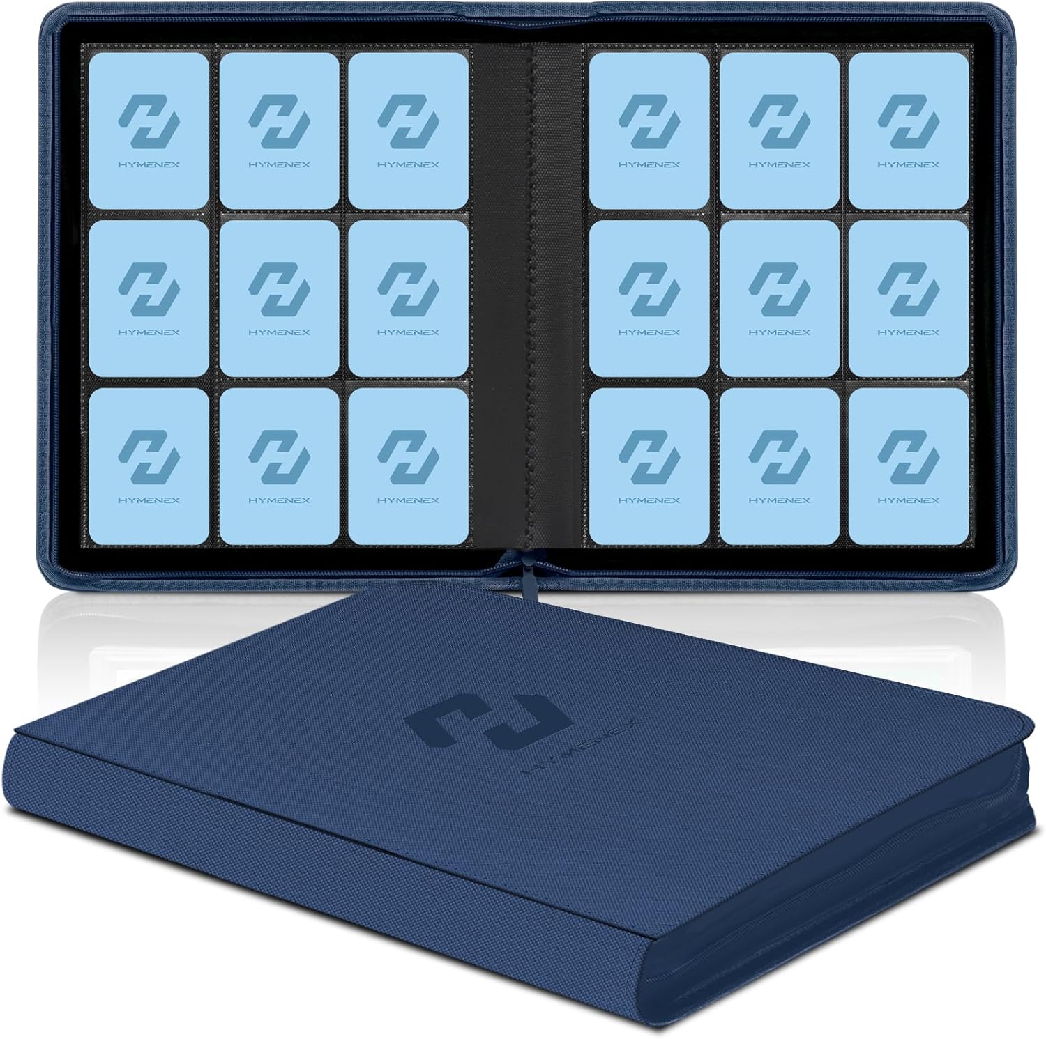 Card Binder 9-Pocket, HYMENEX Trading Card Binder 540 Pockets Side-Loading Slots Card Album Holder for Sports Game Trading Cards Organized - Blue