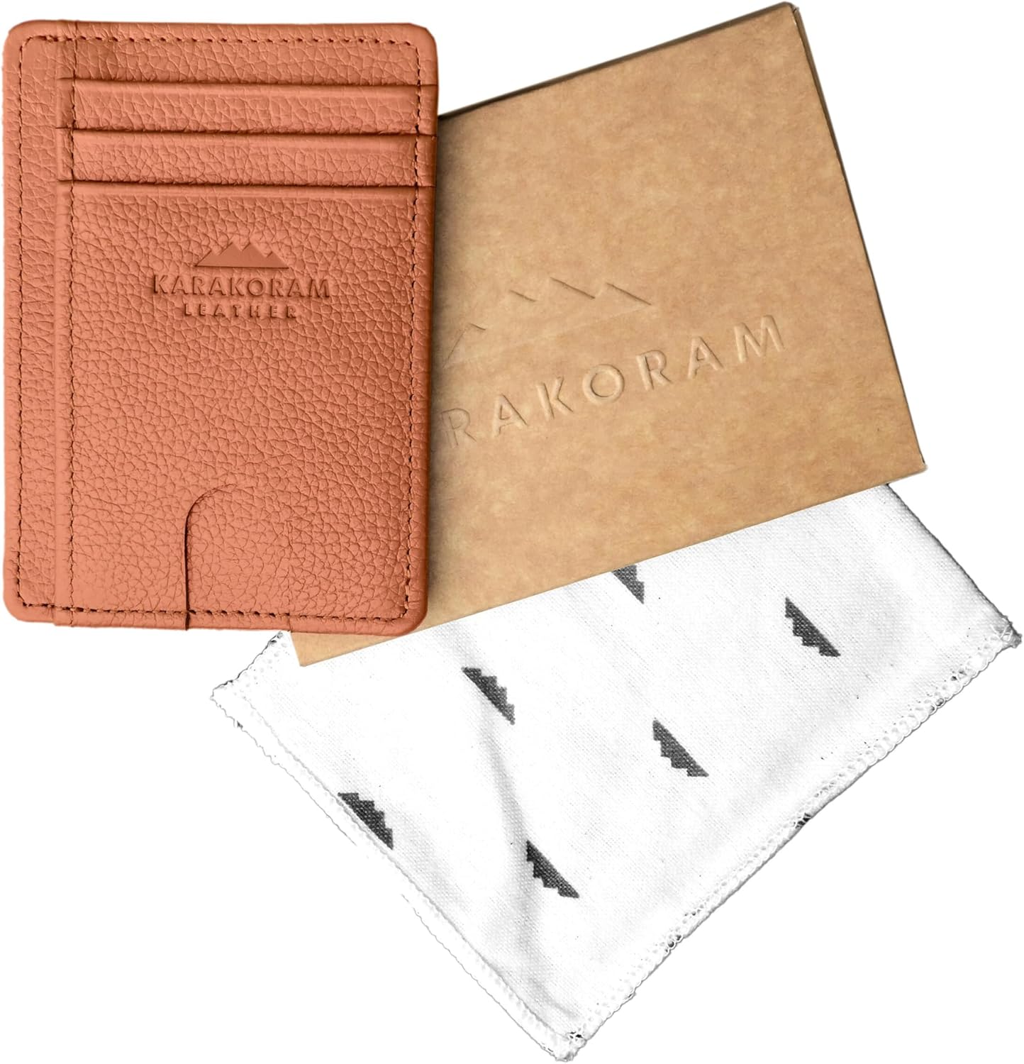 KARAKORAM LEATHER Handcrafted Front Pocket Credit Card Holder with RIFD Blocking | Premium Cowhide | Artisan Made Slim Leather Wallet | Quick Access Thumb Push Slots for Cards and ID (Sandstone Tan) - Image 5