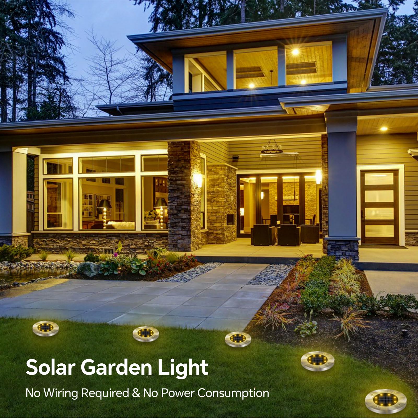 8 Paquetes Luces Solares para el Suelo, 8 LEDs Luz Solar Exterior Jardin, IP65 Impermeable, Luces Solares LED Exterior, para Césped, Terraza, Camino, Escalón, Calzada, Piscina(Blanco Cálido)