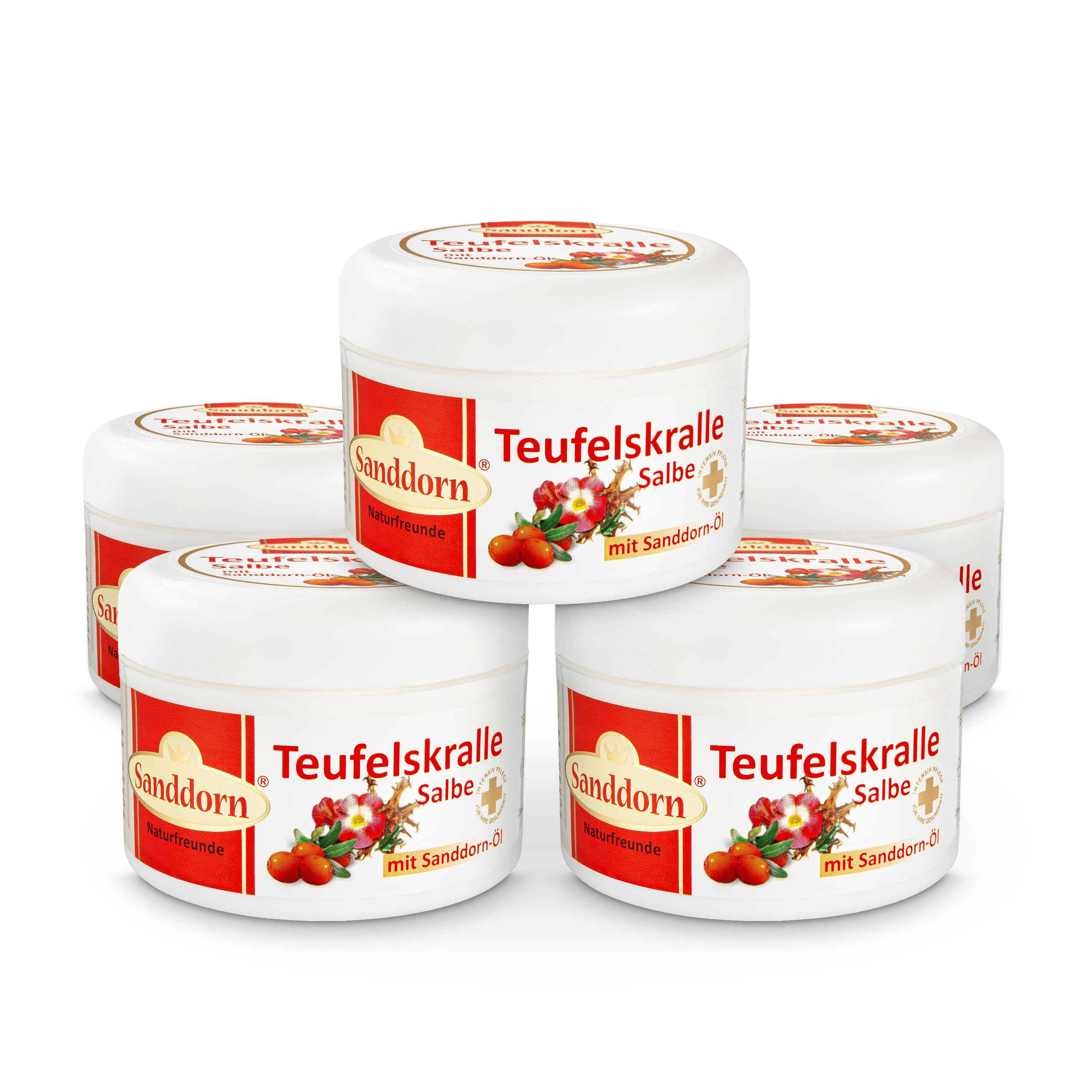 5-er Set TEUFELSKRALLE Salbe mit Sanddorn-Öl - 250 ml (5)