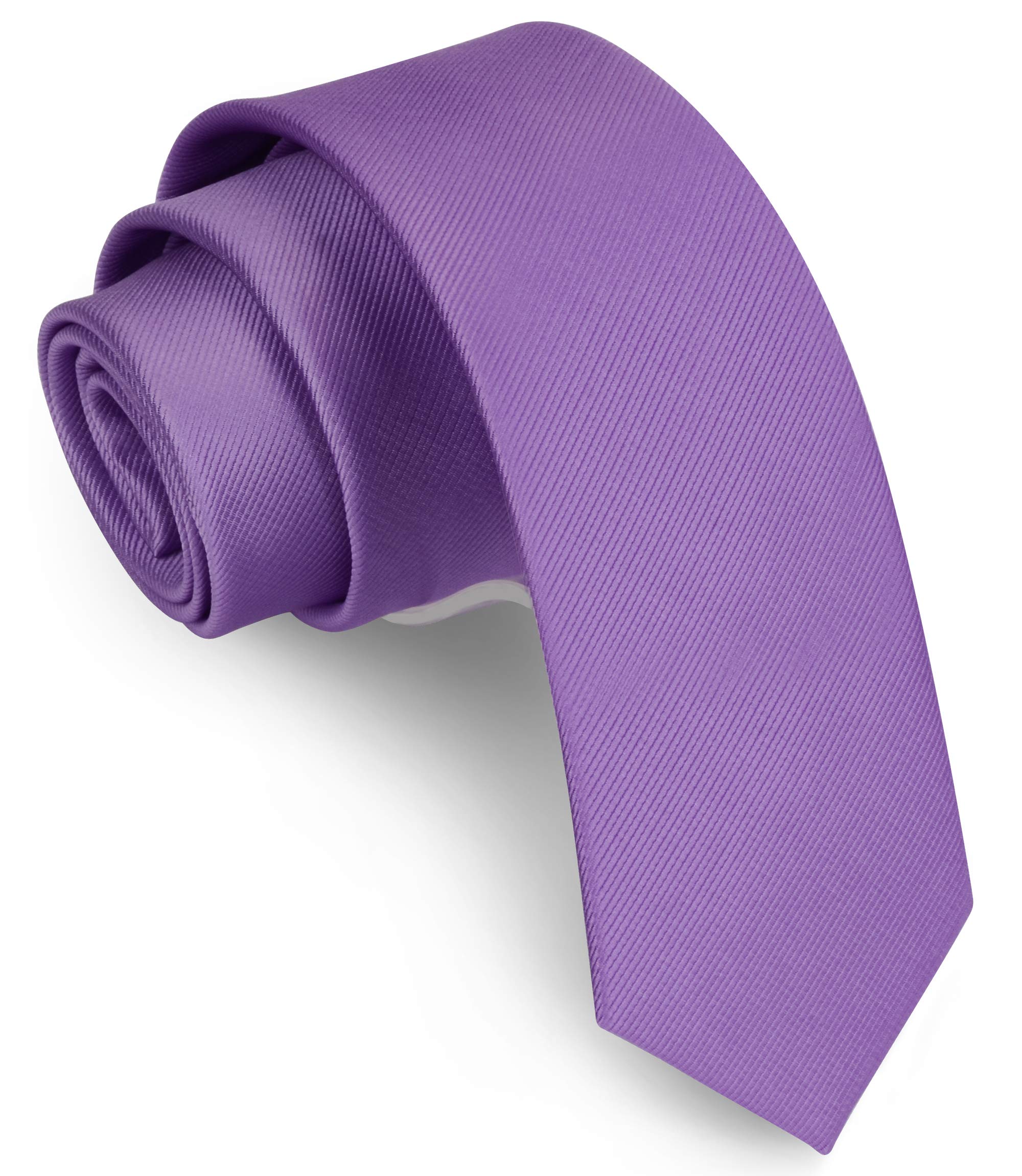 GUSLESON 2.4" (6cm) Solid Color Slim Tie Skinny Necktie for Men