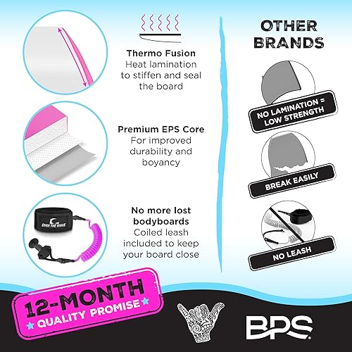 Miniatura 3 de Own the Wave Tabla de cuerpo 'Wave Weapon' para todas las condiciones de onda, ligera con núcleo de EPS HDPE Slick Bottom Tablas de cuerpo para