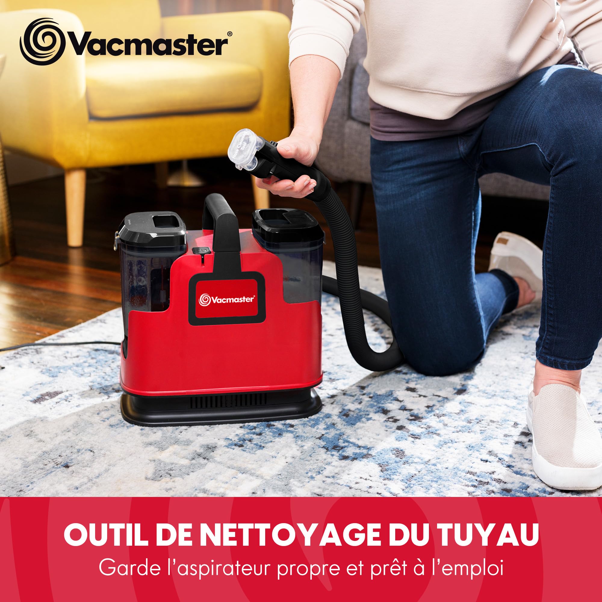 Vacmaster Aspirateur de tapis Nettoyeur, Tapis, Rembourrage, Voiture | Aspirateur Eau-Sec Forte Aspiration Lavage Eau décontamination 15KPA