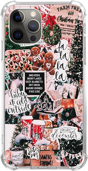 Christmas Aesthetic Case Compatible with iPhone 13 Pro Max, Winter Holiday Festive Case for iPhone 13 Pro Max for Teens Men and Women, Trendy Cool TPU Bumper Case Cover