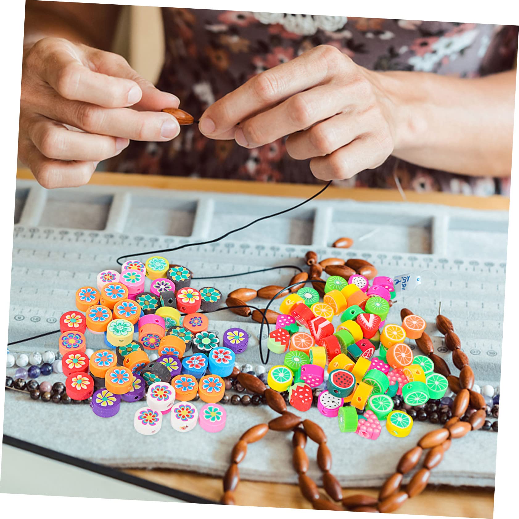 Uonlytech Abalorios De Frutas De Arcilla Polimérica Para Manualidades Diy Accesorios Para Pulseras Y Collares Para Adultos 100 Piezas*5