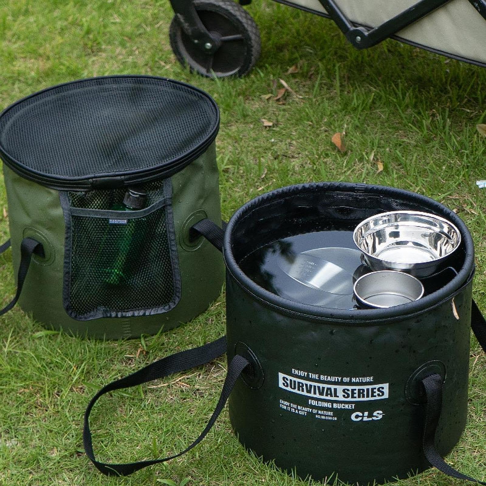 Gralara Seau Pliable de Camping avec Poignée, Bassine, Récipient de Stockage d'eau Léger, Seau de Pêche Pliable pour La Navigation de Plaisance