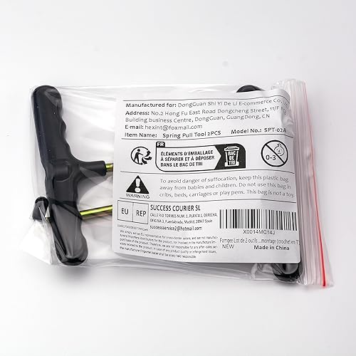 Miniatura 7 de Kit de herramientas de tracción de resorte para trampolín, extractor de gancho para instalación de resorte, 2 unidades (gancho en T)