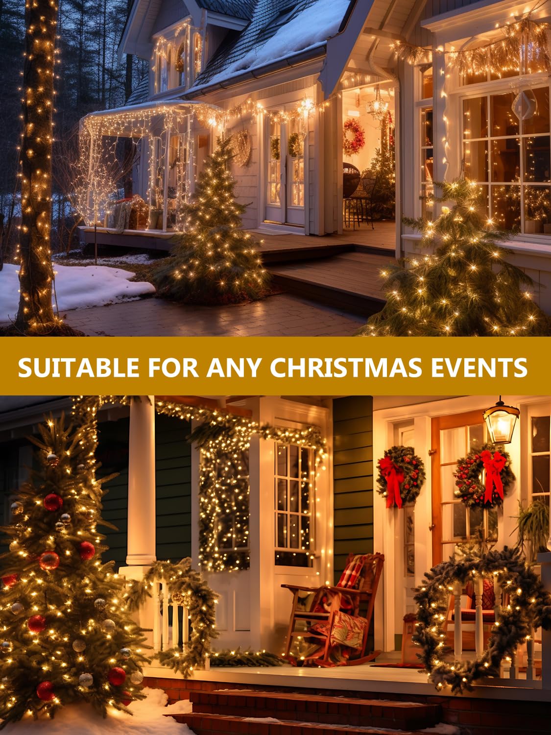 4 Stück Solar-Weihnachtslichter für den Außenbereich, wasserdicht, 400 LEDs, 400 LEDs, grüne Draht-Lichterkette, Solar-Funkel-Lichter mit 8 Beleuchtungsmodi für Weihnachtsgartendekorationen (warmweiß)