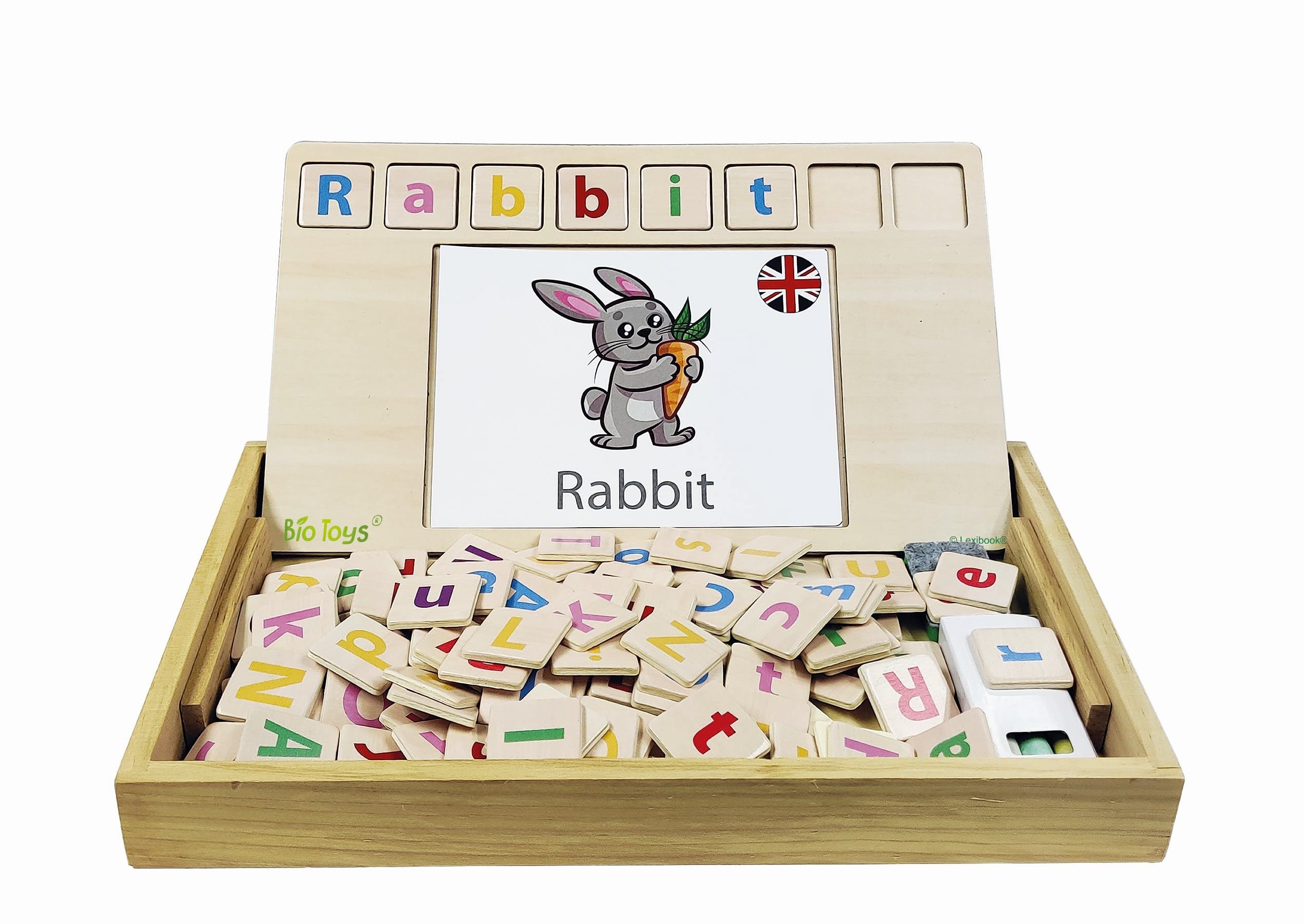 LEXIBOOK, Bio Toys, Word School, Bilingual French/English, wooden game, 50 word cards, alphabet, educational game, EDU100i1LXB - Image 2