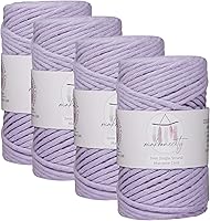 Vista 13 de Makromecity, Cordón de macramé de un solo hilo de 3 mm x 100 yardas (300 pies) Hilo de algodón azul marino de 3 mm de un solo hilo para arte