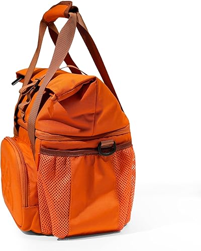 Miniatura 3 de Lonchera aislada con doble compartimento, con 2 compartimentos a prueba de fugas y tapa enrollable, lonchera de 13 L para el trabajo (marrón naranja)