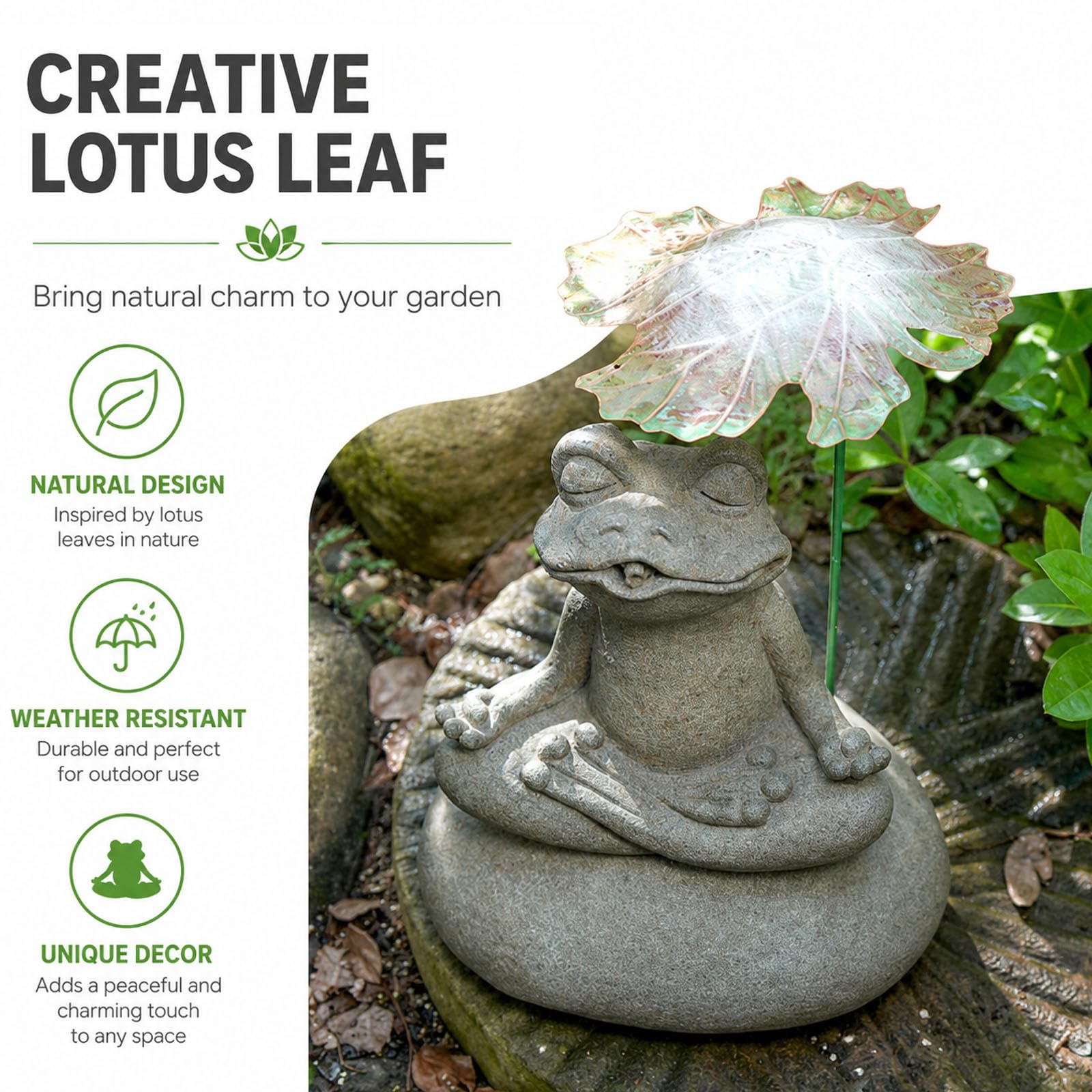 Fontane A Forma Animale e Zampilli per Piccoli Laghetti Fontana a Forma Rana in Pietra Elementi Decorativi per Esterni Ideali per Cortili Laghetti e Giardini Style 1